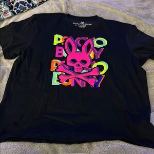 Psycho Bunny Black T-Shirt with Neon Graphic - Large (6) - New w/o tags